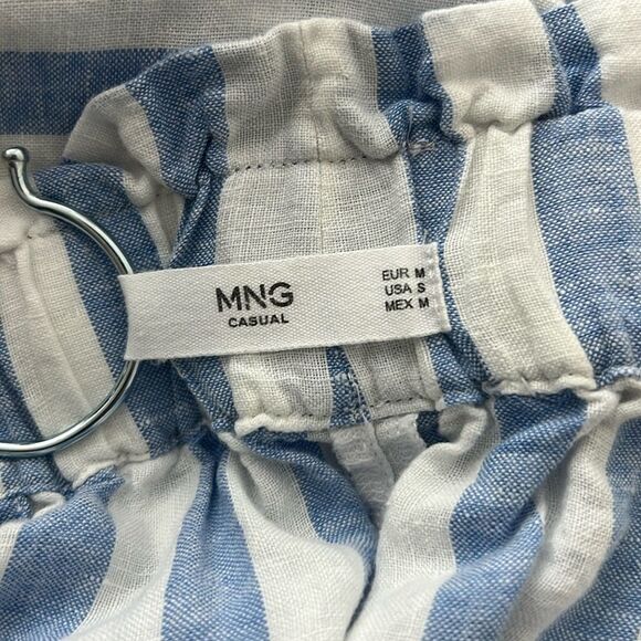 Striped Blue and White Paperbag Women's Shorts Size S - Picture 3 of 4